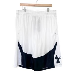Under Armour White Black Basketball Shorts Sz XL